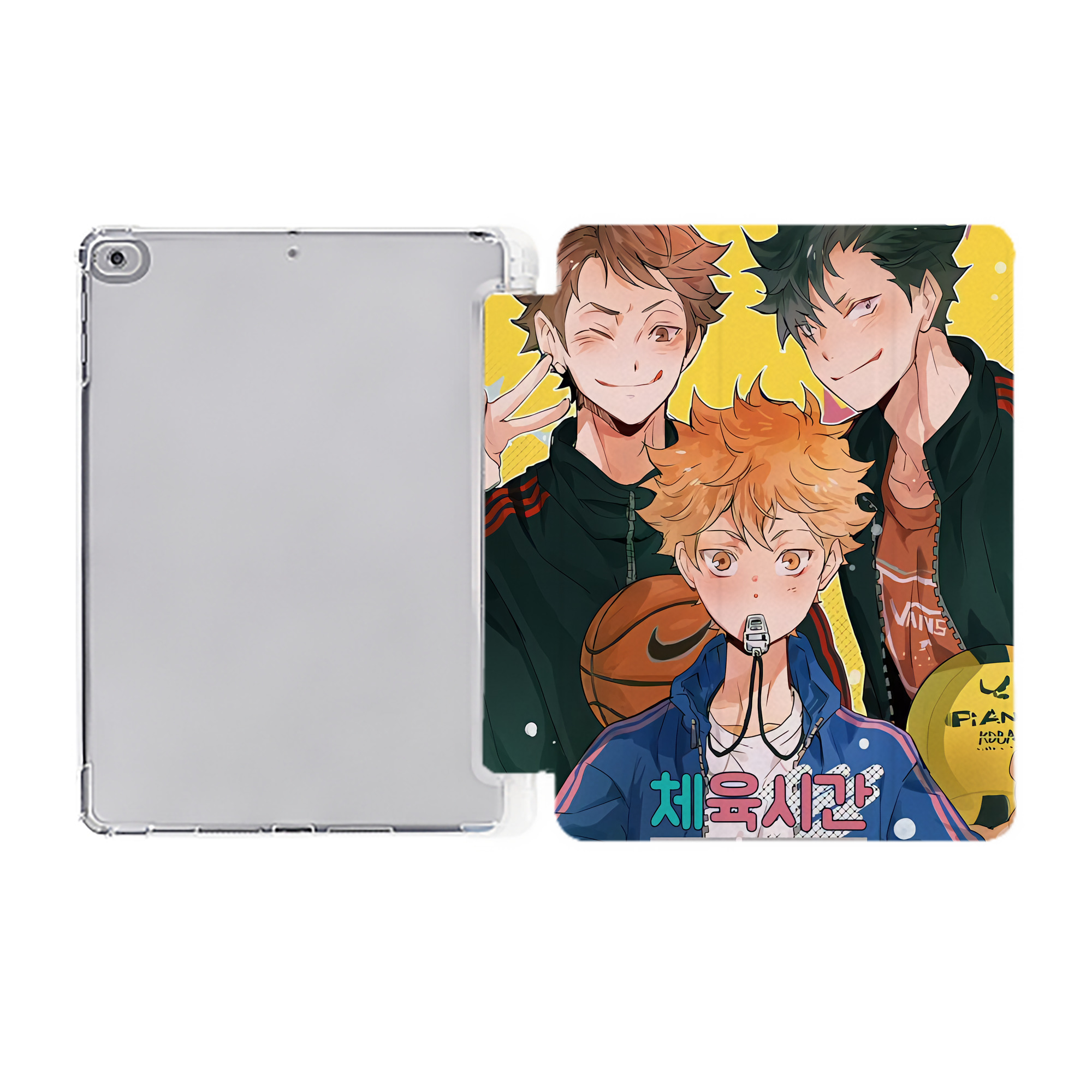 （画像用） ハイキュー!! Haikyu!! IPad ケース ペン収納付き 三つ折りスタンド PUレザー×シリコン 対応機種9.5/10.5/10.9インチ